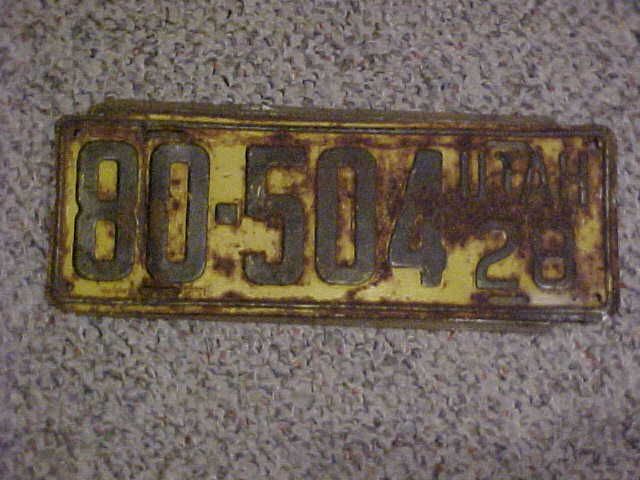 1928 single utah license plate