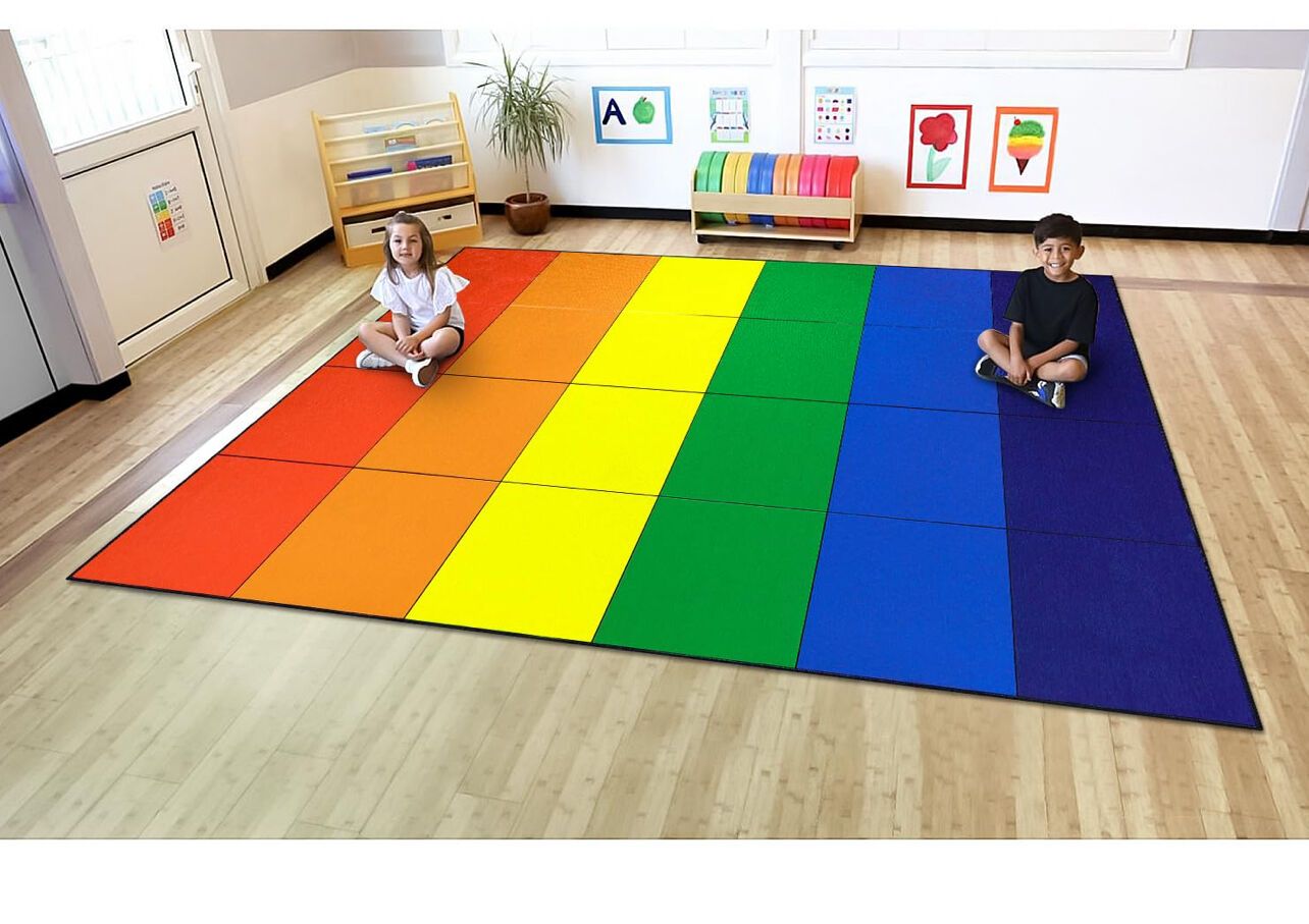 LIVEBOX Classroom Rug 13' Large Kids Rug Playroom Rug School Learning Throw Rug Elementary Soft Carpet Daycare Preschool