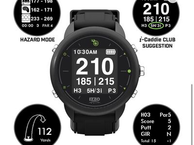 45% off!!!Izzo Golf Swami Watch Black GPS/Range Finders New