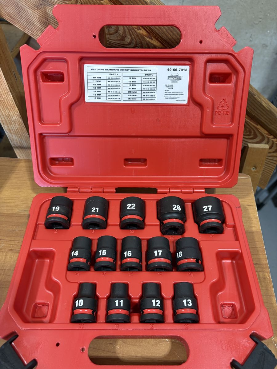 Milwaukee 1/2" Metric Impact Socket Set