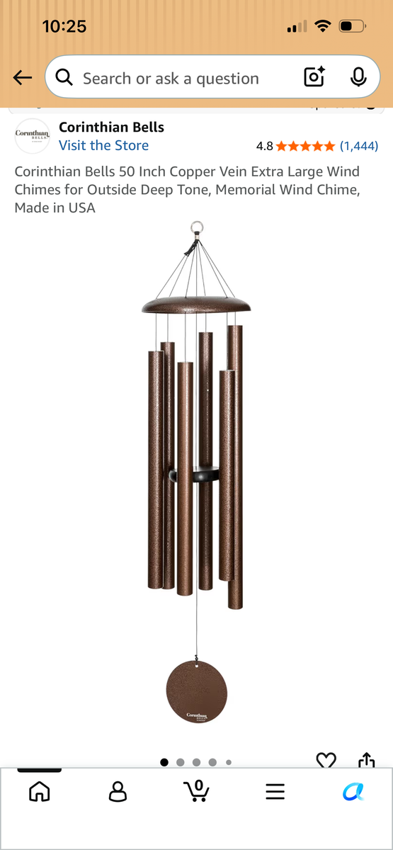 Corinthian Bells 50-Inch Copper Vein Wind Chime - Extra Large, Deep Tone, Memorial Chime