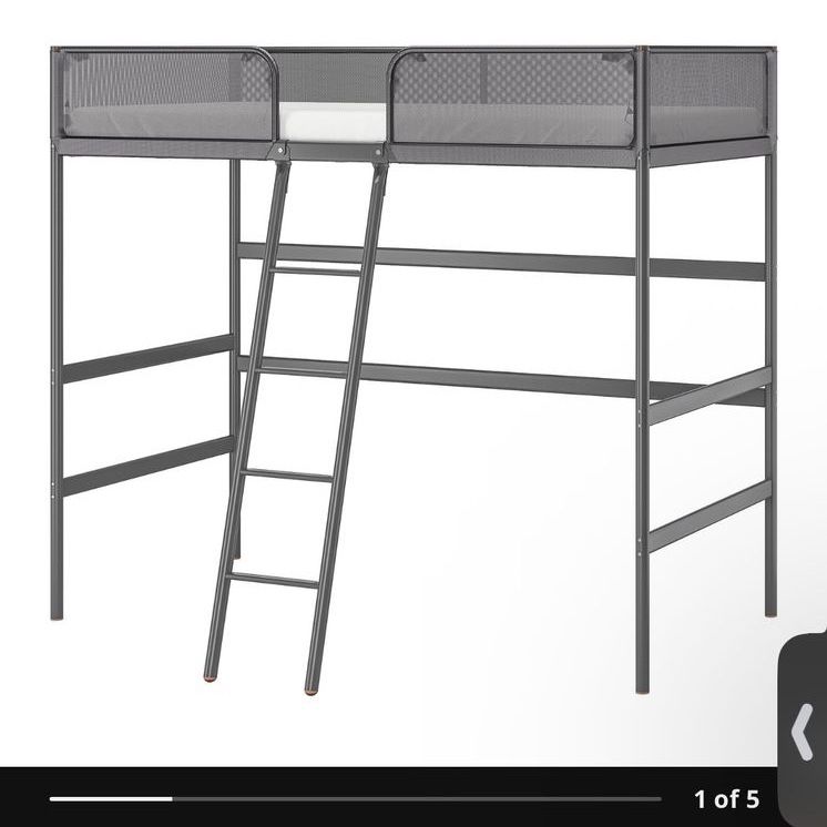 IKEA TUFFING Twin Loft Bed Frame - Dark Gray