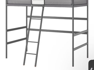 IKEA TUFFING Twin Loft Bed Frame - Dark Gray