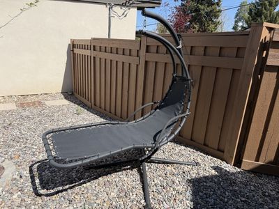 Steel floating outdoor chaise lounge hammock chair