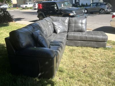 Leather sectional couch