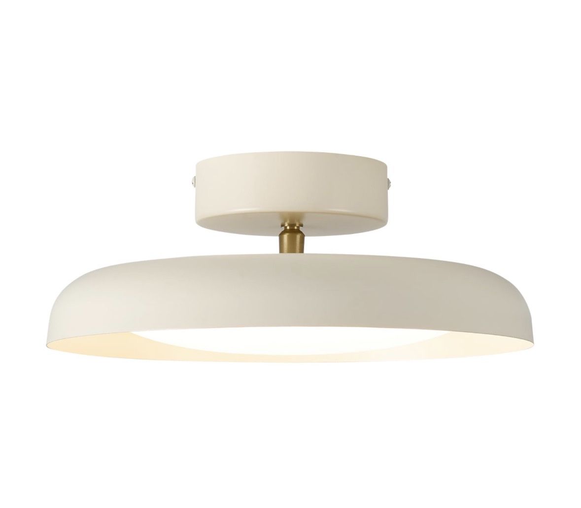 New- Mid Century Modern Cream White Metal Flush Mount Ceiling Light Fixture 12.6" D 3000K Warm White 18W LED