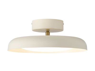 New- Mid Century Modern Cream White Metal Flush Mount Ceiling Light Fixture 12.6" D 3000K Warm White 18W LED