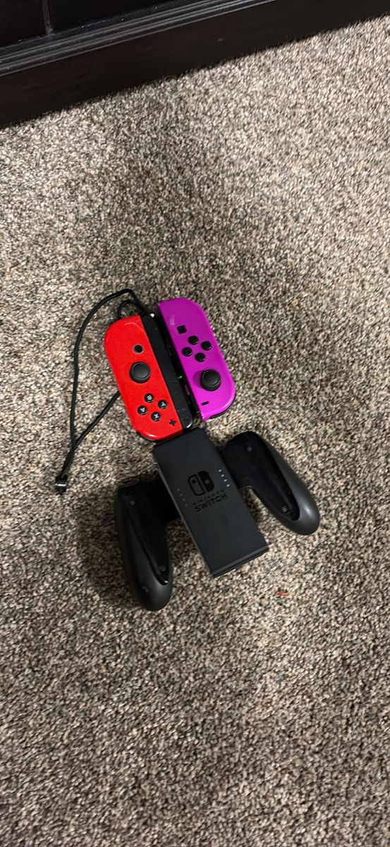 Nintendo Switch Joy-Cons Red/Purple with Charging Grip & Straps