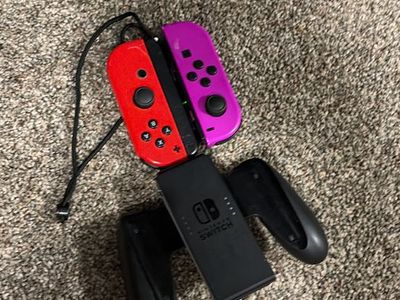 Nintendo Switch Joy-Cons Red/Purple with Charging Grip & Straps