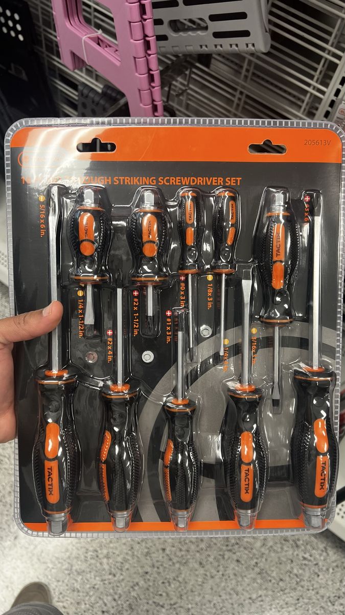 TACTIX 10-Piece Go-Through Striking Screwdriver Set