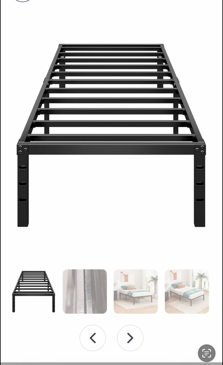 Twin metal platform bed