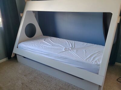Twin Teepee Tent Trundle Bed/Memory Foam Mattress