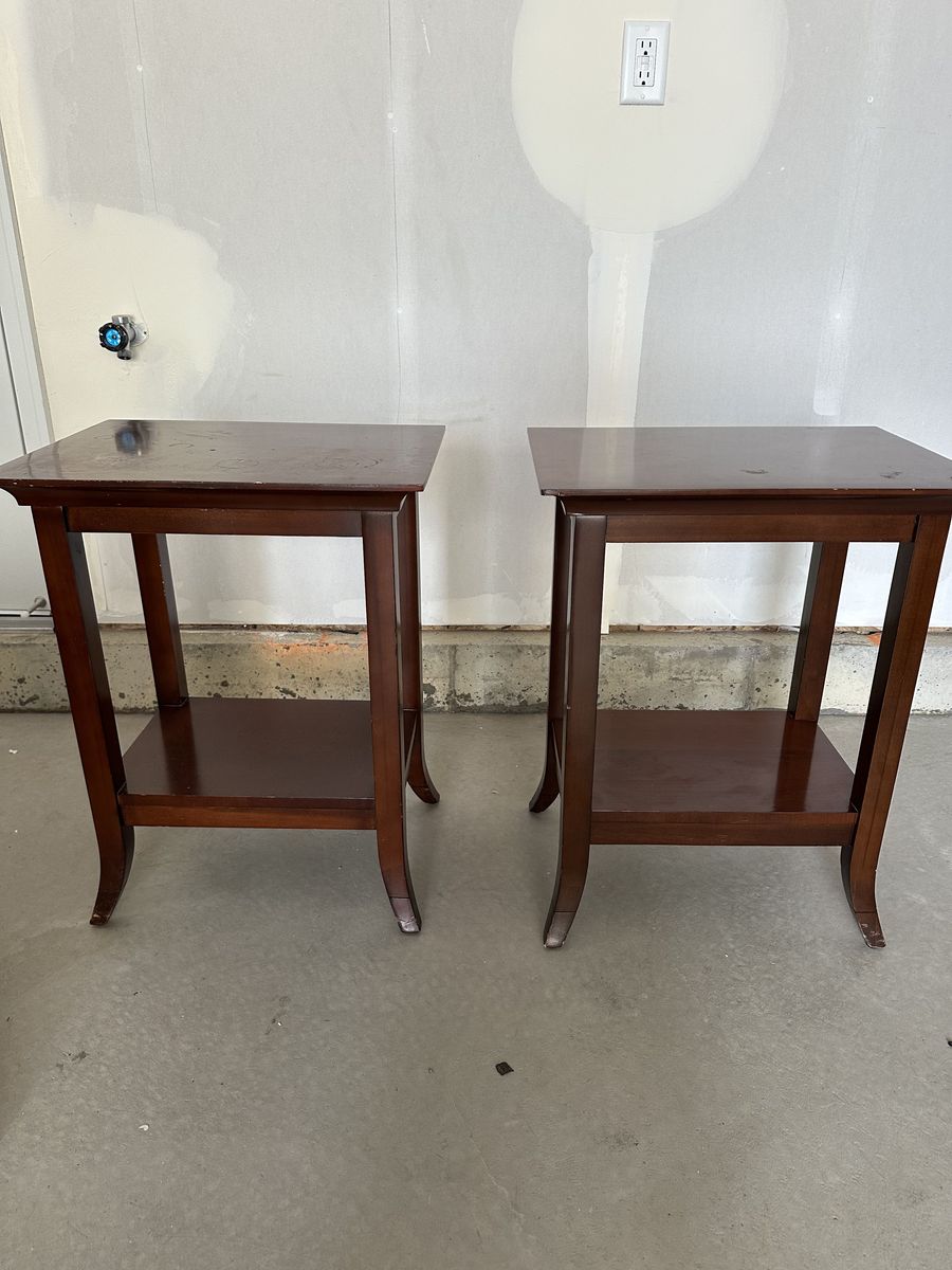 Set of 2 Wood End & Side Tables