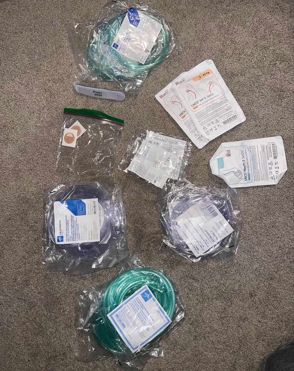 Infant-Pediatric Oxygen Cannulas and Pulse Oximeter Sensors