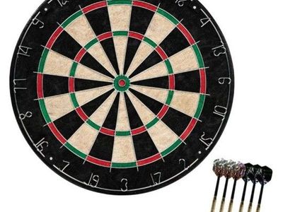 NEW MD Sports 18" Sisal Bristle Dartboard Set – Open Box, Complete