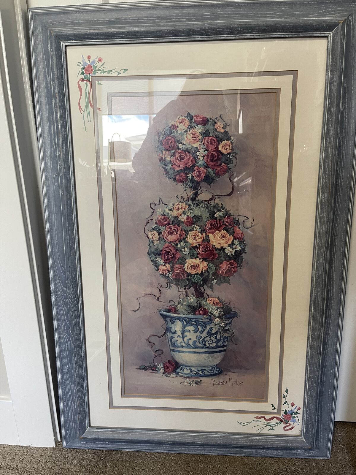 Barbara Mock Large 36"x24" Signed Topiary Print Custom Framed