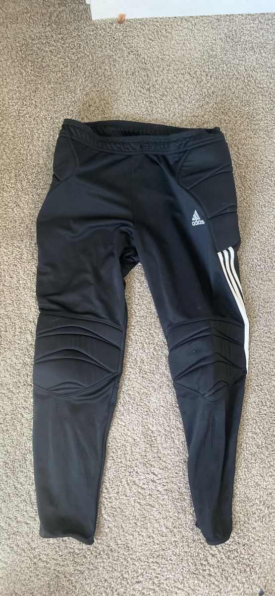 Adidas Climalite Padded Goalkeeper Pants Black White Stripes XL Soccer Training