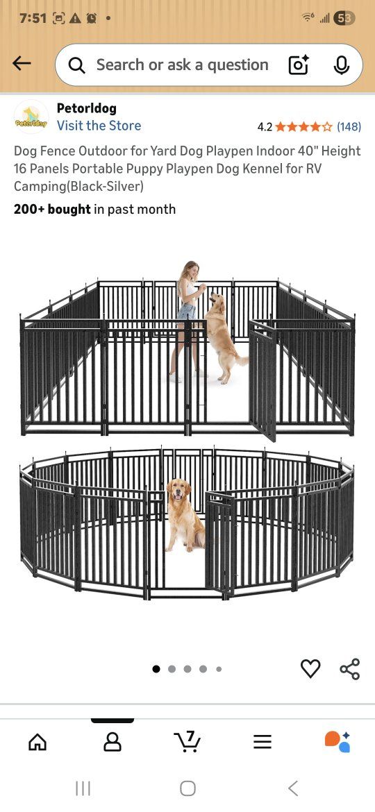 dog playpen, fence kit $100