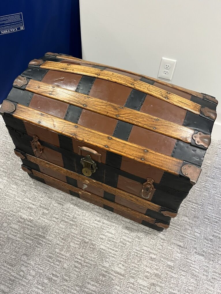 Antique Dome Top Steamer Trunk