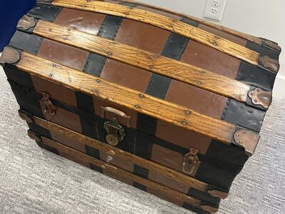 Antique Dome Top Steamer Trunk