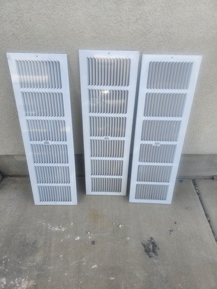 TRUaire 170 30X08 White Air Return Vents - Set of 3, New $10 ea or all 3 for $25