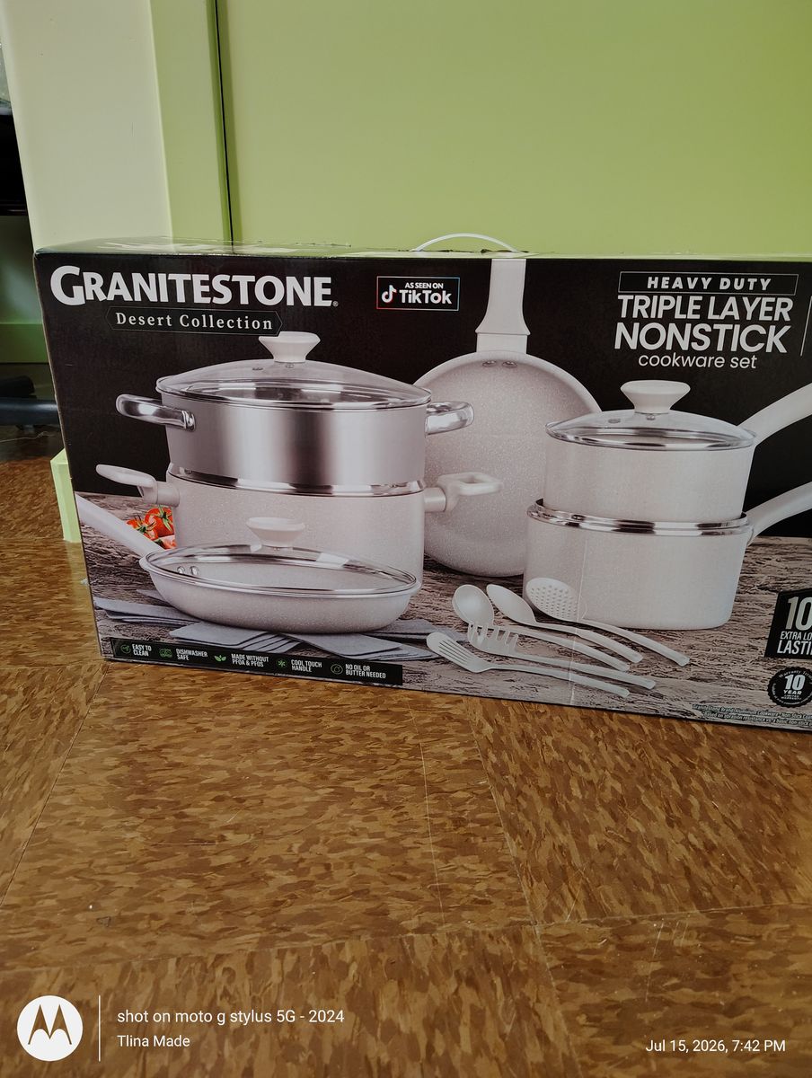 GRANITESTONE  Desert Collection HEAVY DUTY  TRIPLE LAYER NONSTICK  cookware