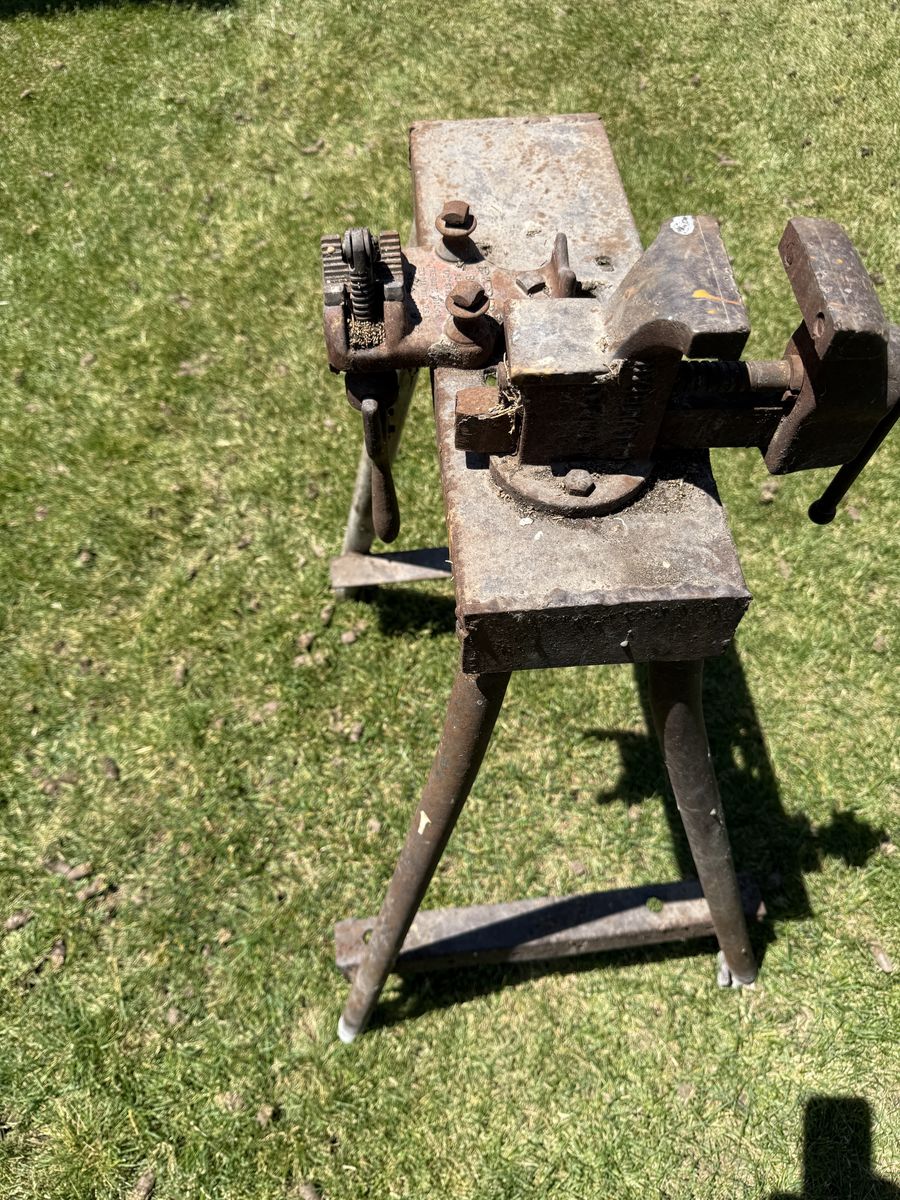 Small home made pipe side vises combo