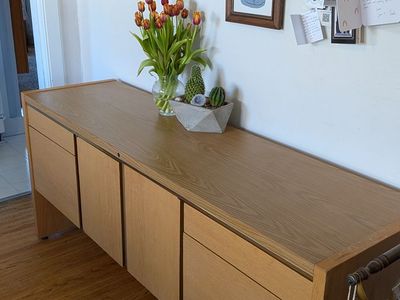 Oak Mid Century Credenza by Kimball Office Furniture