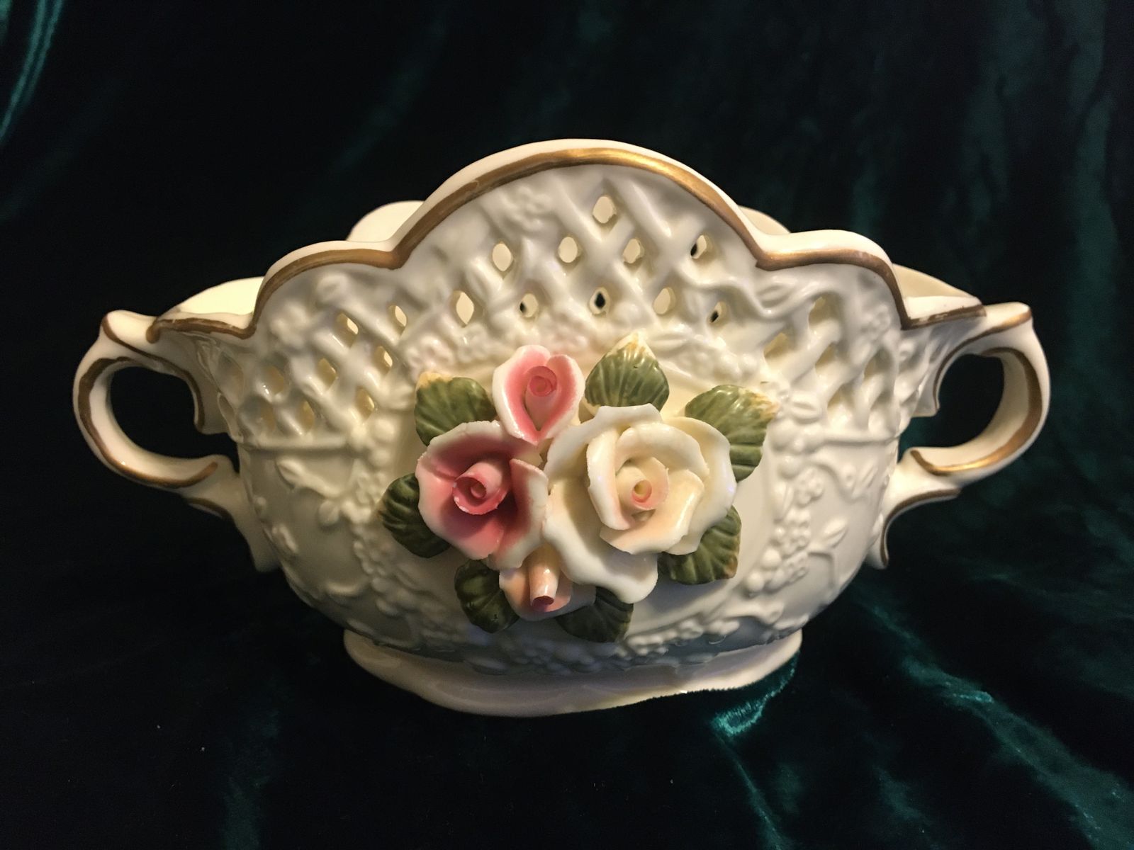 Vintage Porcelain Basket