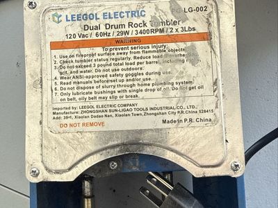 LEEGOOL ELECTRIC LG-002 Dual Drum Rock Tumbler 120V 29W 3400RPM 2x3LBS