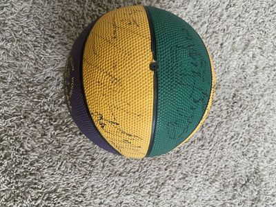 Autographed basketball by 1987–88 Utah Jazz players