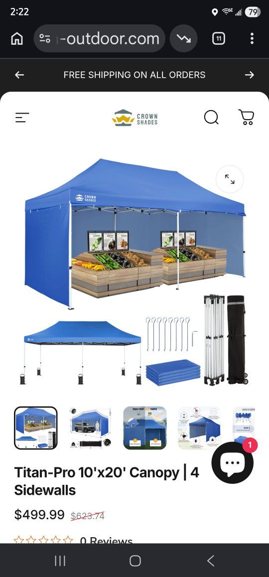 20'×10' walled canopy