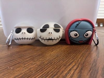 Nightmare Before Christmas Jack Skellington & Sally AirPod Cases, Set of 3