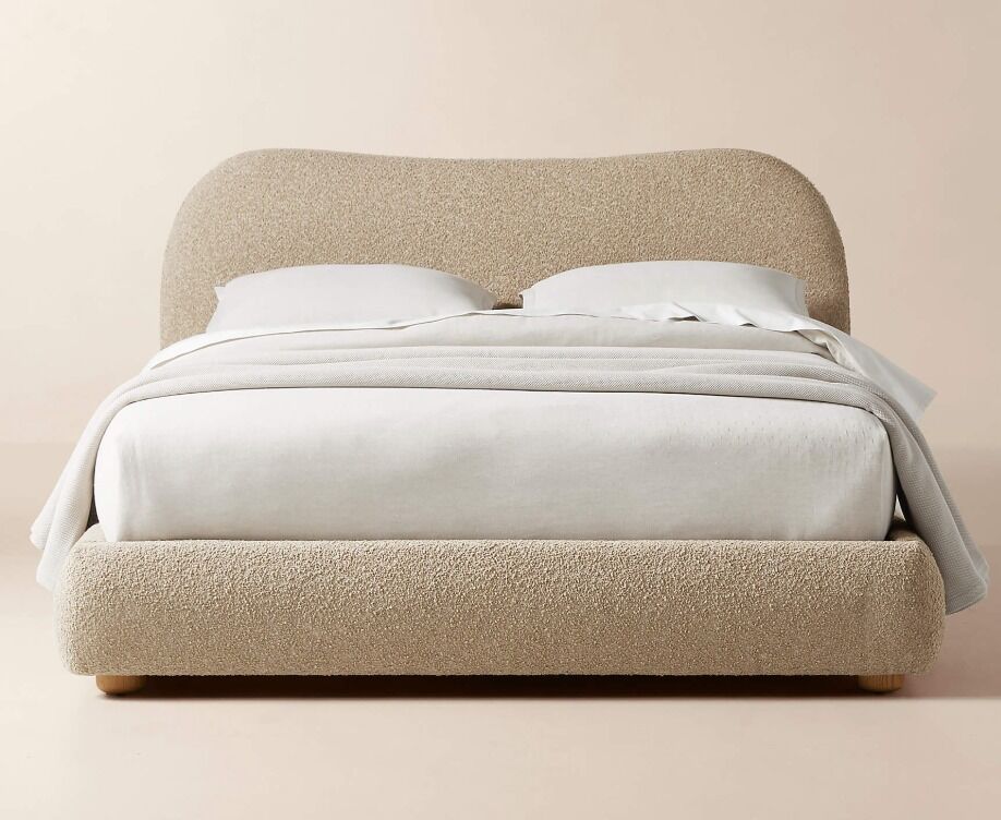 CB2 BOUCLE UPHOLSTERED Queen Bed Frame