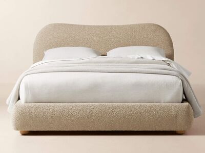 CB2 BOUCLE UPHOLSTERED Queen Bed Frame