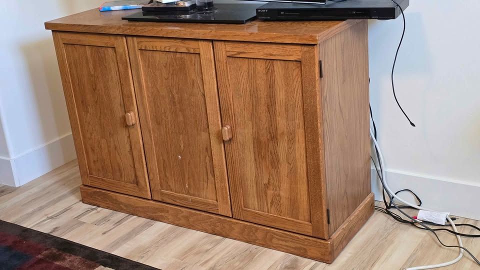 Solid Wood TV Stand / Cabinet – $50