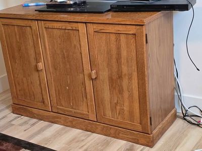 Solid Wood TV Stand / Cabinet – $50