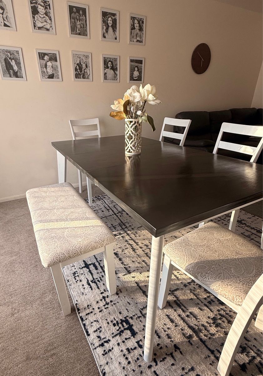Beautiful mcm dining table w 4 chairs and bench
