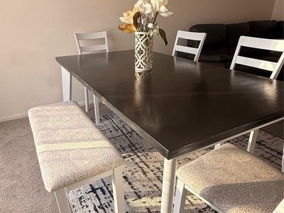 Beautiful mcm dining table w 4 chairs and bench