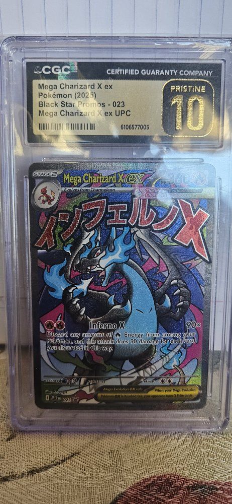 CGC Pristine 10 Mega Charizard X ex 023 Black Star Promos Pokémon Card