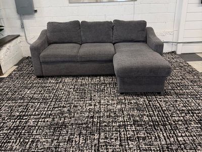 COSTCO ARIA FABRIC SLEEPER SOFA W/ REVERSIBLE STORAGE CHAISE, GRAY!!