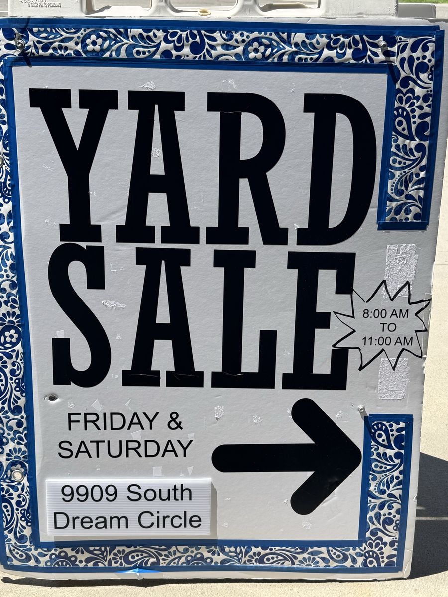 Multi Family Yard Sale Announcement - Saturday Aug 1st 8:00 AM to 11:00 AM