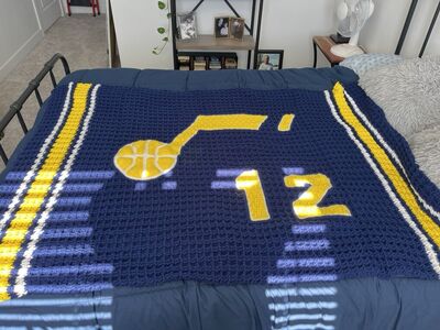 Hand Crocheted John Stockton Blanket
