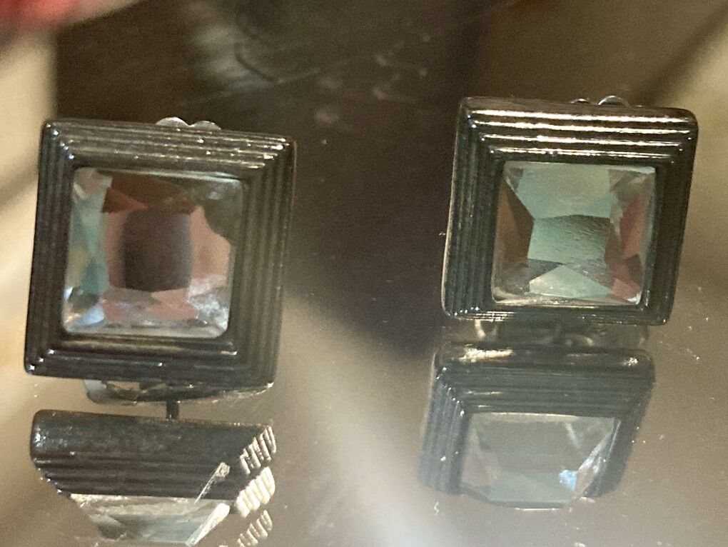 Silver Square Earrings