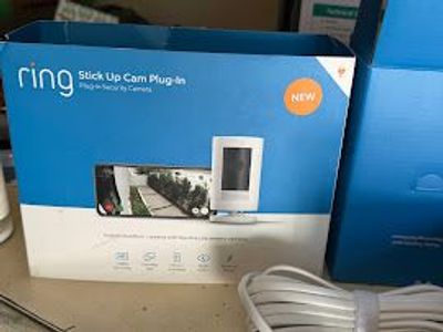 Ring Stick Up Cam Plug-In HD 1080p Indoor/Outdoor Security Camera - Briefly Used Indoors