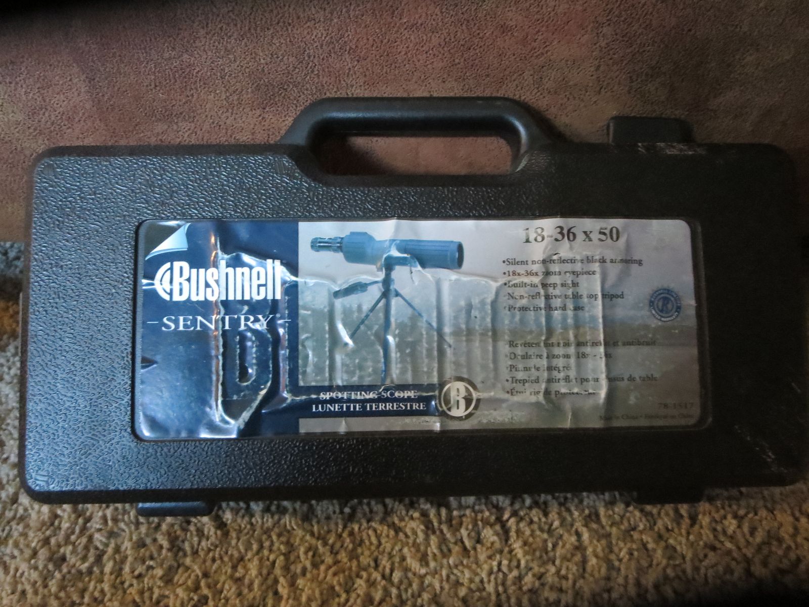 Bushnell Sentry 18-36x50 Spotting Scope with Tripod and Hard Case