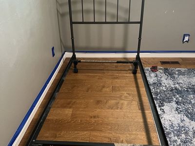 Black Metal Twin Bed Frame with Ornate Headboard - Sturdy & Stylish Bedroom Furniture (box spring & mattress included if wanted)