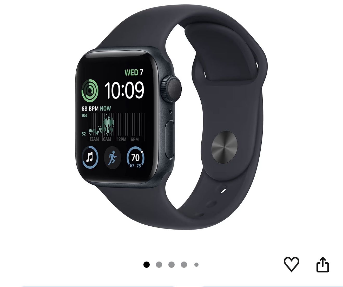 Apple Watch SE 2 Smartwatch with Black Sport Band