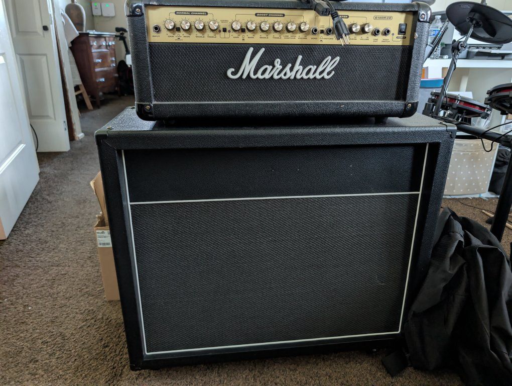 Marshall G100rcd 100W Guitar Amplifier Head & 2x12 Speaker Cabinet Vintage 30s 8 ohm.