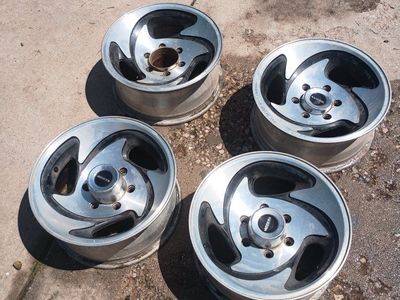 Set of 4 Modern 5-Spoke Alloy Wheels, Used - Good Condition
